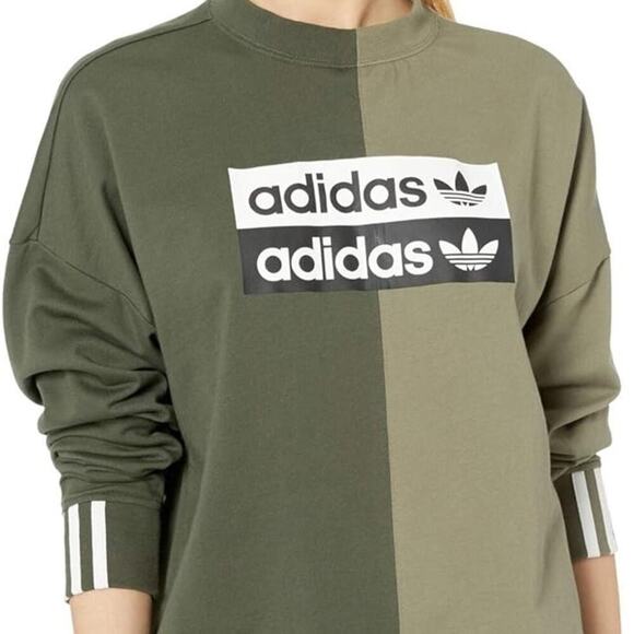 ✨Adidas✨ Women's Originals R.Y.V. Sweatshirt (Shadow Green | Legacy Green) - Picture 3 of 9